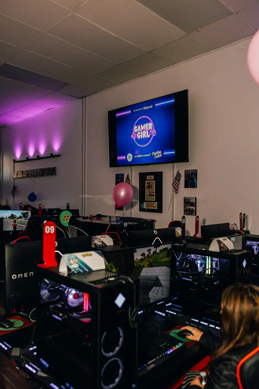 The Gamer Girl Night branding on screen