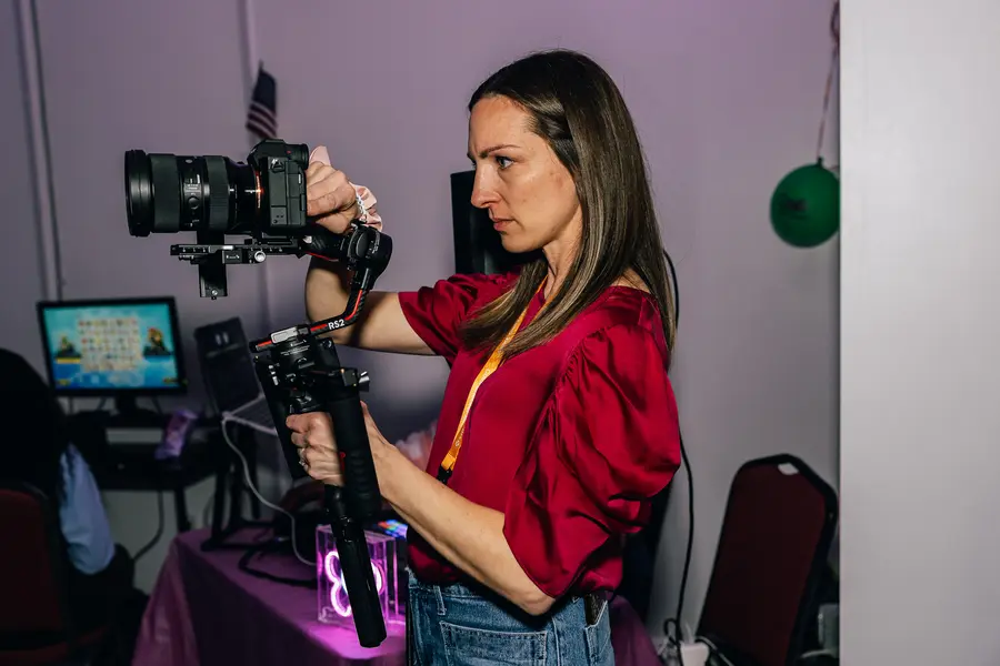 Filming the night's coverage
